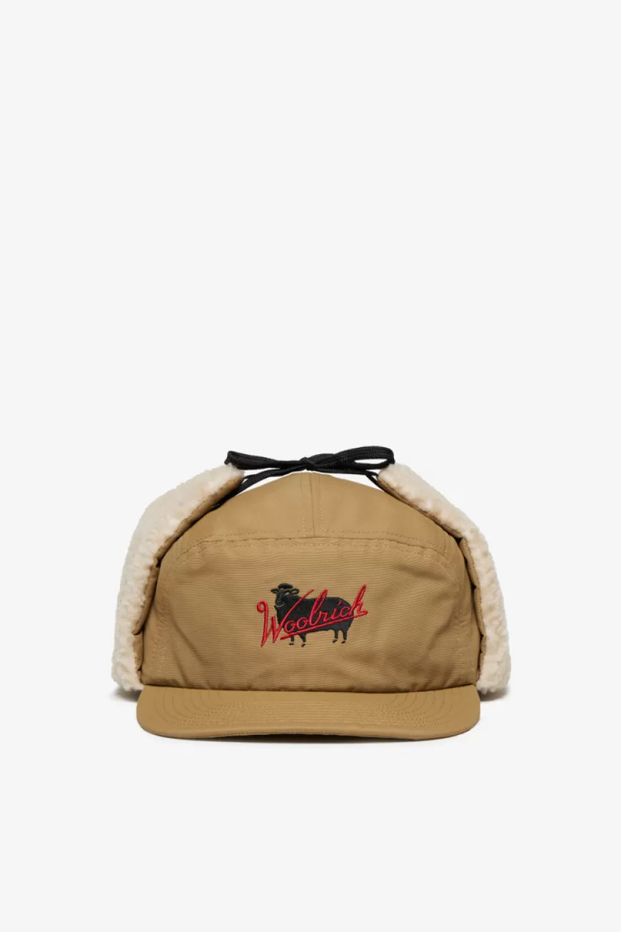 Beanie aus Baumwolle und CORDURA-Nylon mit Ohrenschützern>Woolrich Fashion