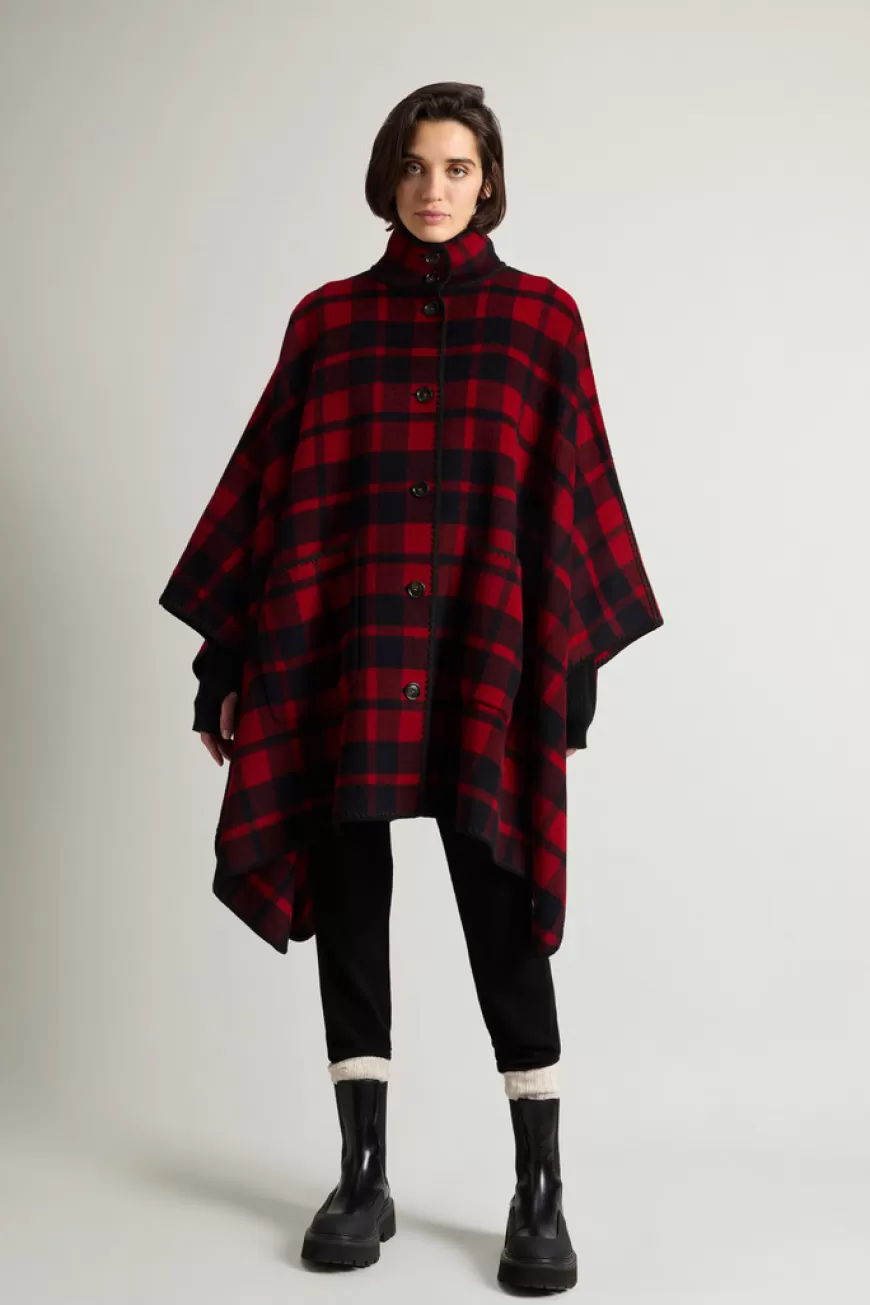 Cape mit Karomuster aus Schurwollmischung>Woolrich Cheap