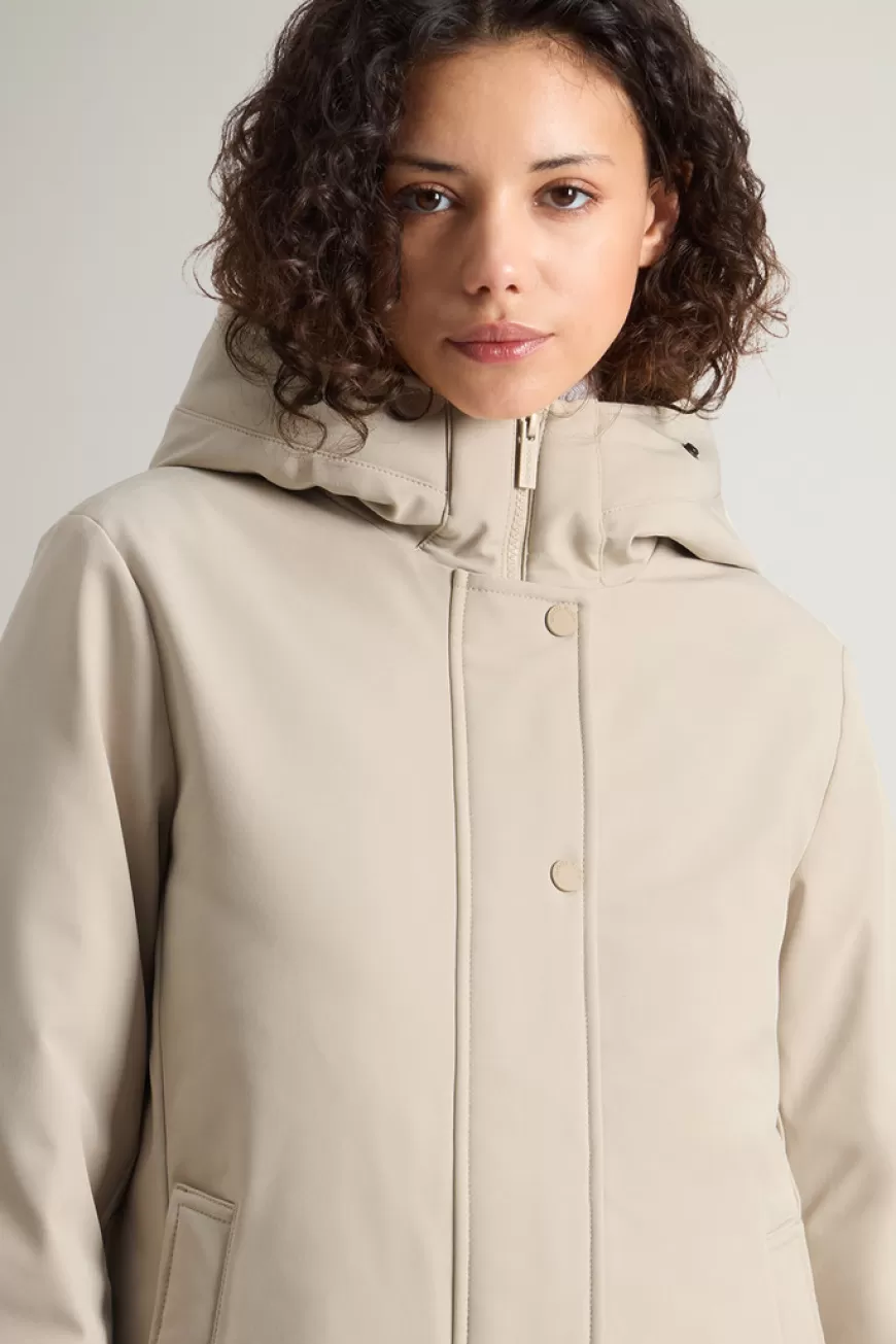 Firth Parka aus Tech Softshell mit abnehmbarem Kragen aus Pelzimitat>Woolrich Outlet