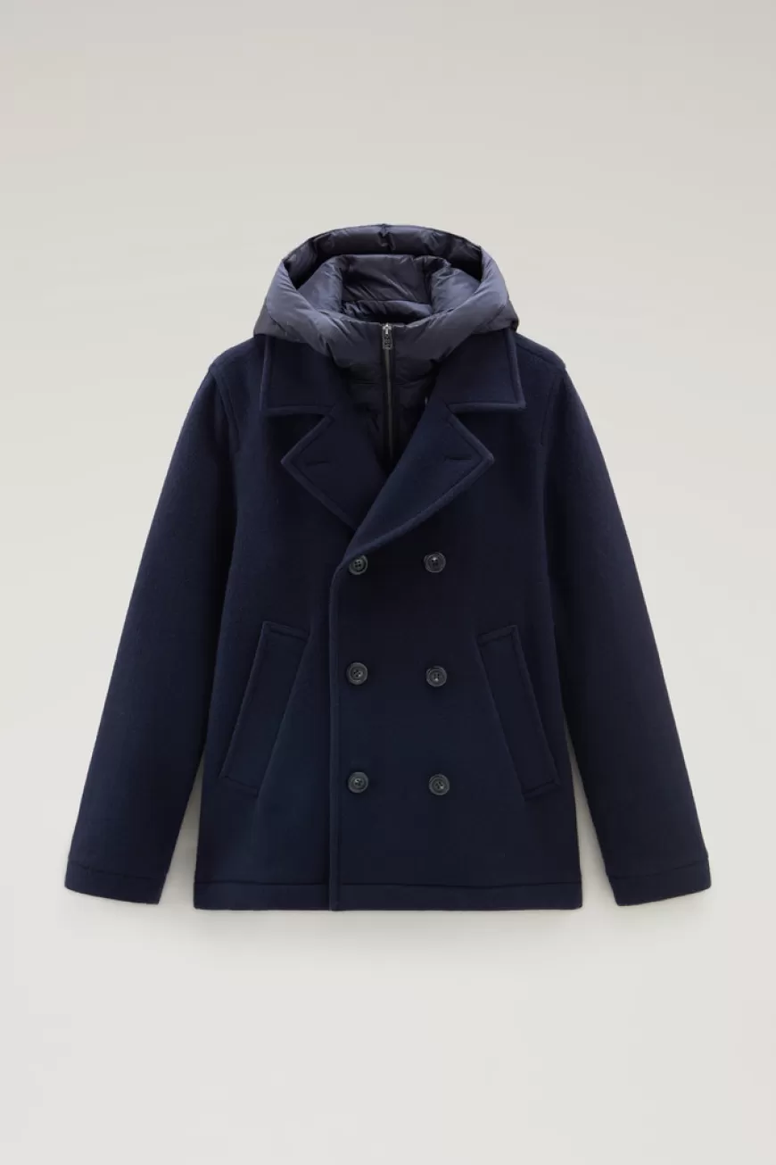 2-in-1-Peacoat aus recycelter, italienischer Wollmischung>Woolrich Outlet