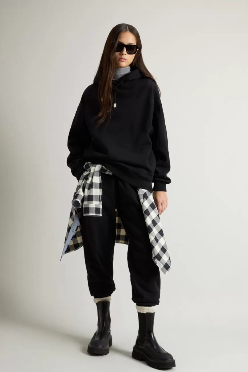Kapuzenpullover aus reiner Baumwolle mit aufgesticktem Logo>Woolrich Discount