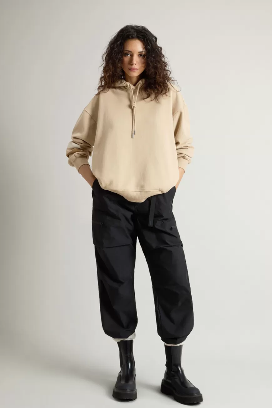 Kapuzenpullover aus reiner Baumwolle mit Streifenmuster am Ärmel>Woolrich Best