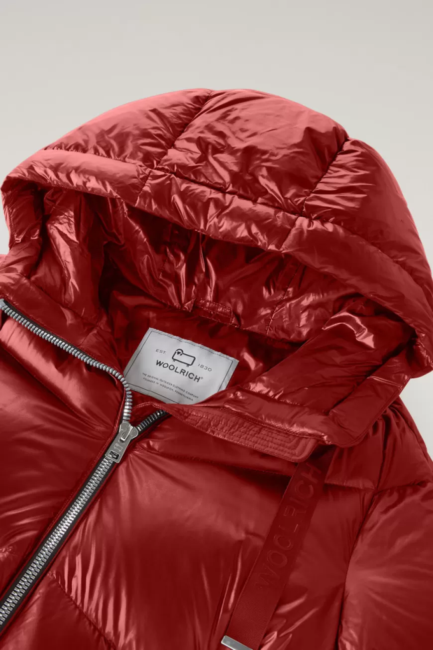 Kurze Aliquippa Daunenjacke aus glänzendem Nylon>Woolrich Outlet