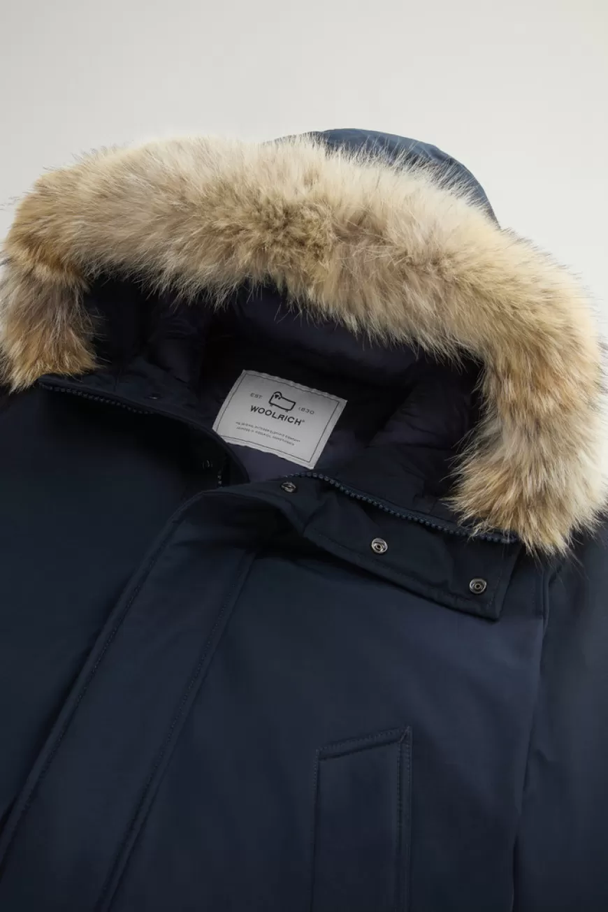 Polar Parka aus Ramar Cloth mit hohem Kragen und Pelzbesatz>Woolrich Discount