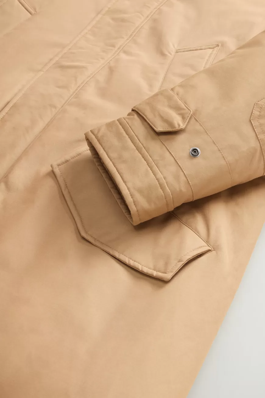 Polar Parka aus Ramar Cloth mit hohem Kragen und Pelzbesatz>Woolrich Flash Sale