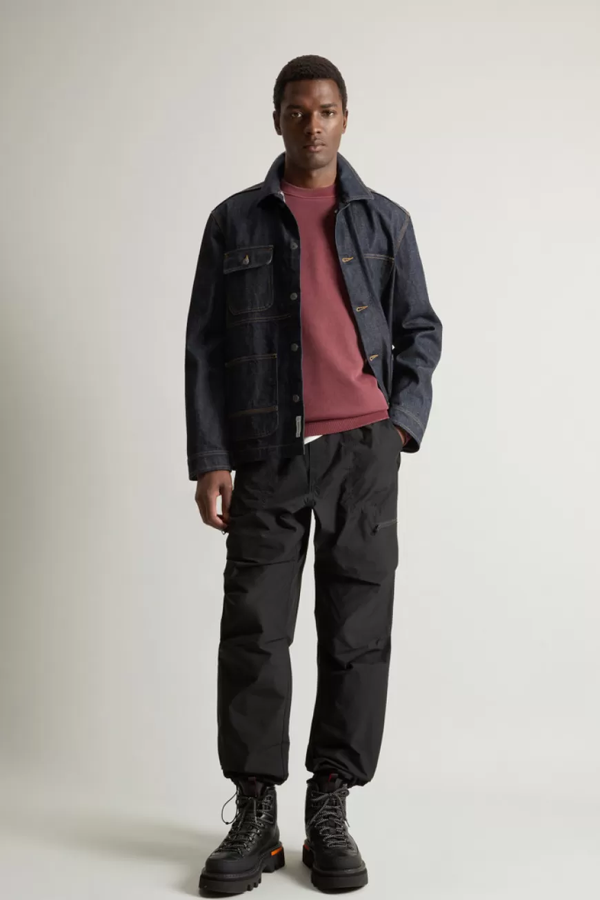Stückgefärbtes Sweatshirt mit Rundhalsausschnitt aus reiner Baumwolle mit aufgesticktem Logo>Woolrich Sale