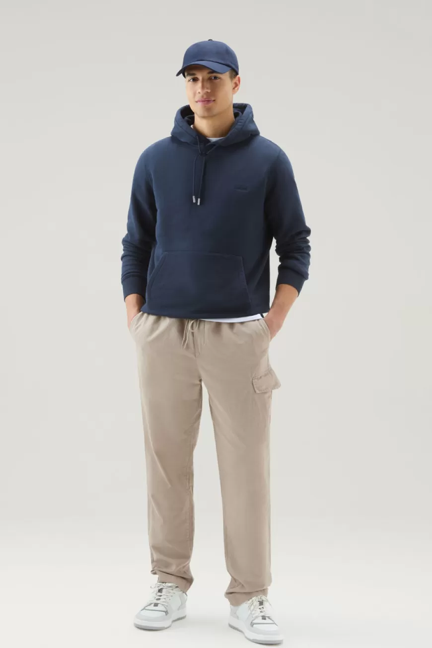 Sweatshirt aus Baumwollmischung mit Kapuze und gesticktem Logo>Woolrich Cheap