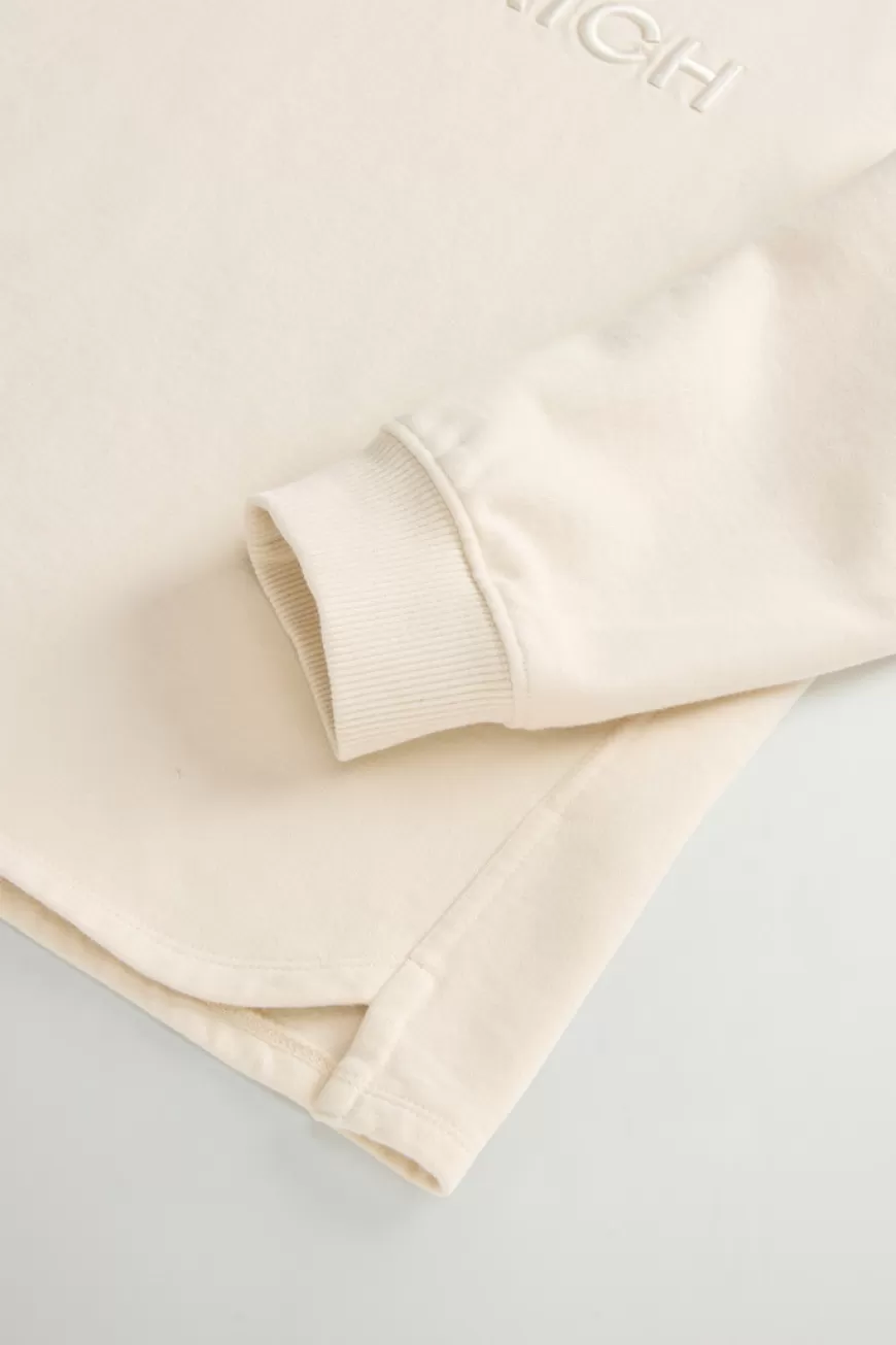 Sweatshirt mit Rundhalsausschnitt aus reiner Baumwolle mit aufgesticktem Schriftzug auf der Brust>Woolrich Best